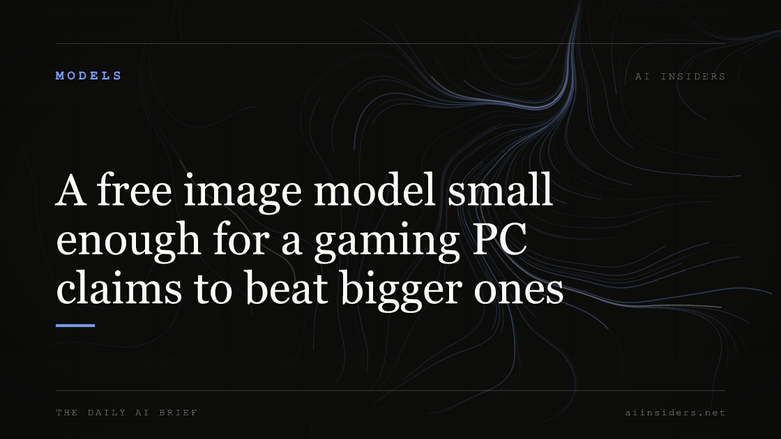 A free image model small enough for a gaming PC claims to beat bigger ones, featured image for AI Insiders