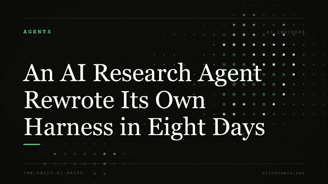 An AI Research Agent Rewrote Its Own Harness in Eight Days — featured image for AI Insiders