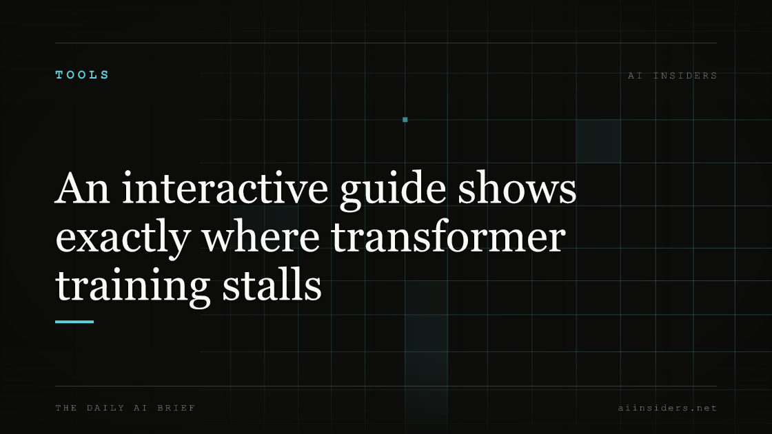 An interactive guide shows exactly where transformer training stalls, featured image for AI Insiders