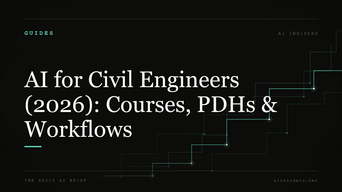 AI for Civil Engineers (2026): Courses, PDHs & Workflows — featured image for AI Insiders