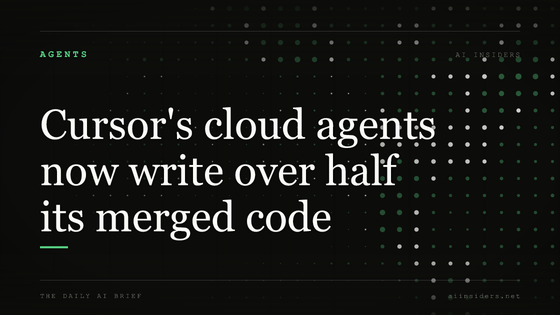 Cursor's cloud agents now write over half its merged code, featured image for AI Insiders