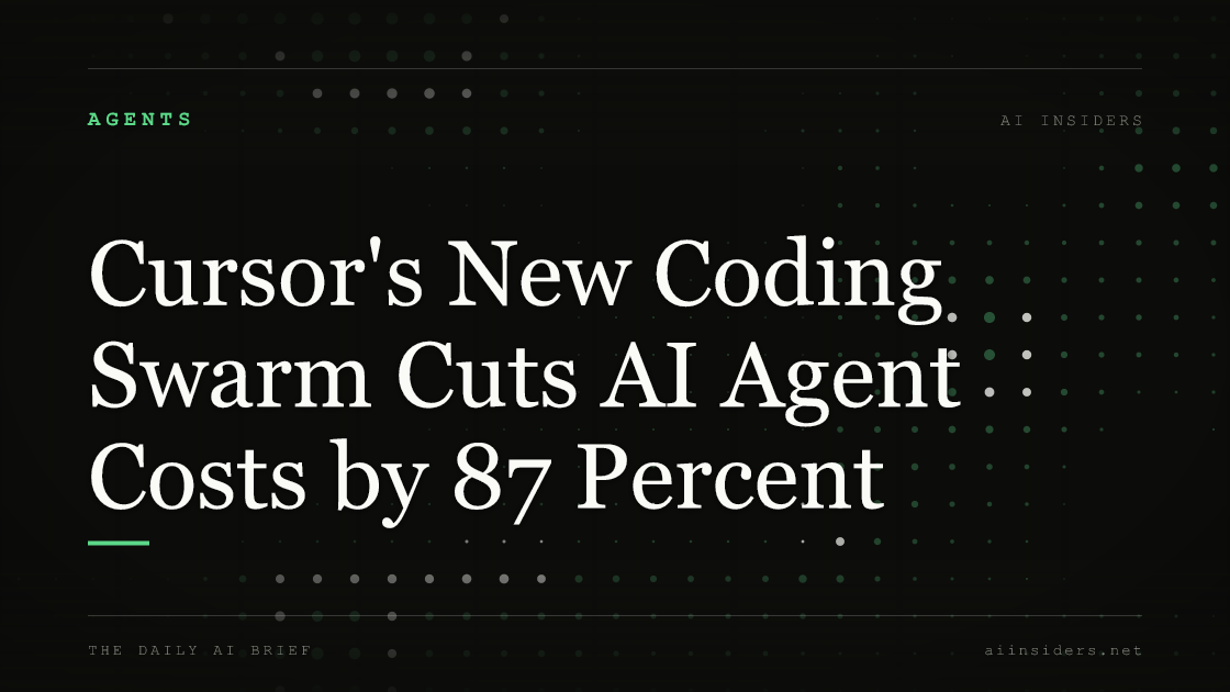 Cursor's New Coding Swarm Cuts AI Agent Costs by 87 Percent, featured image for AI Insiders