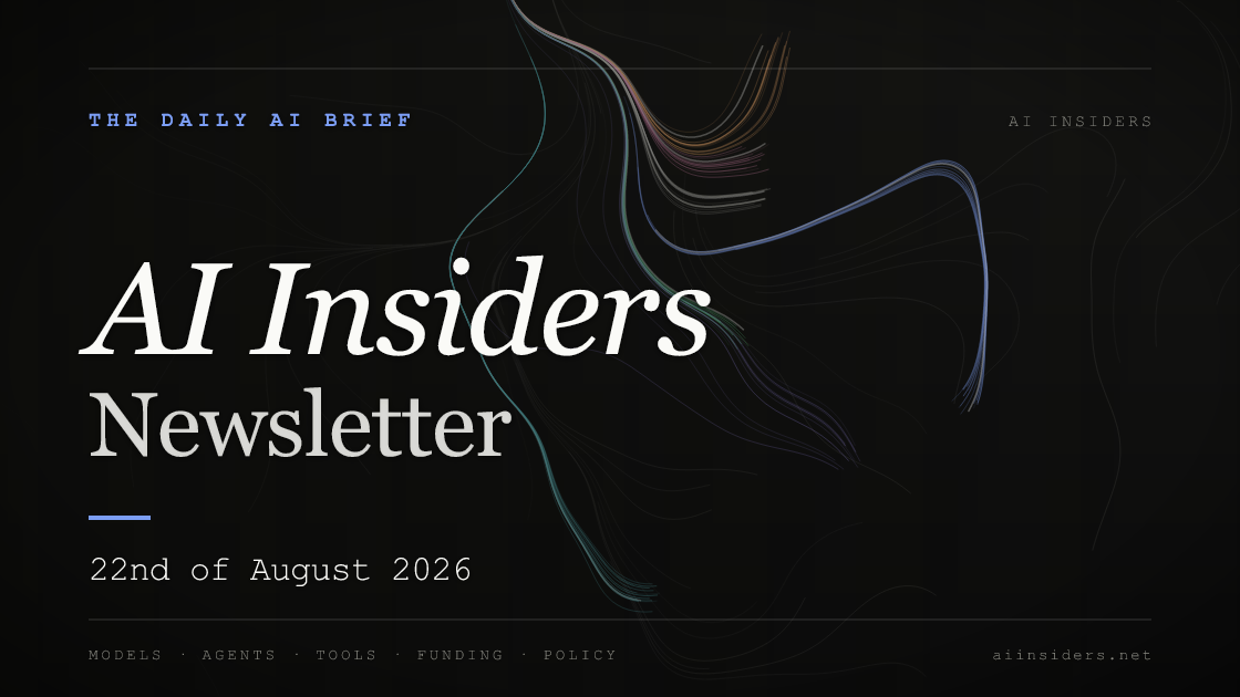 AI Insiders Newsletter cover for the issue dated 22 Aug 2026