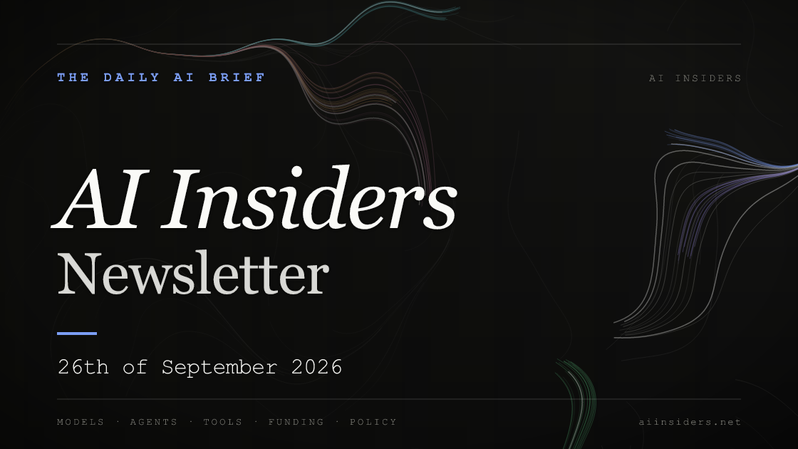 AI Insiders Newsletter cover for the issue dated 26 Sep 2026