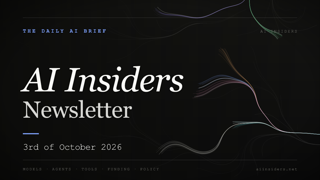 AI Insiders Newsletter cover for the issue dated 3 Oct 2026