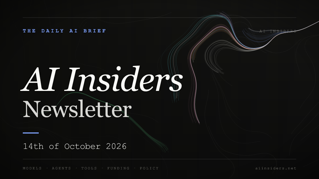 AI Insiders Newsletter cover for the issue dated 14 Oct 2026