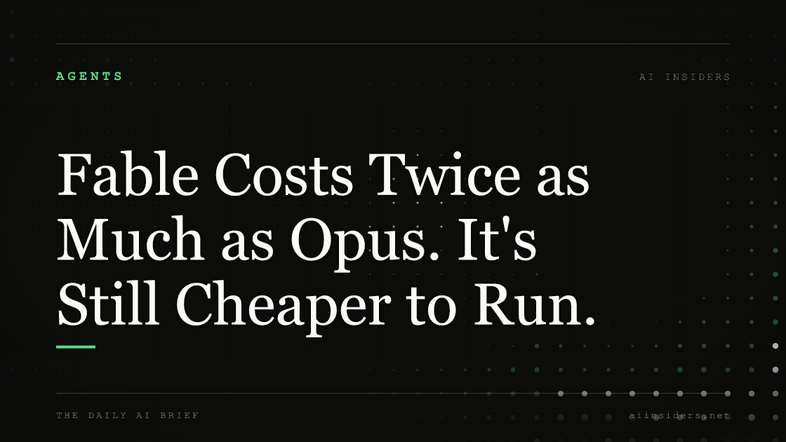 Fable Costs Twice as Much as Opus. It's Still Cheaper to Run. — featured image for AI Insiders