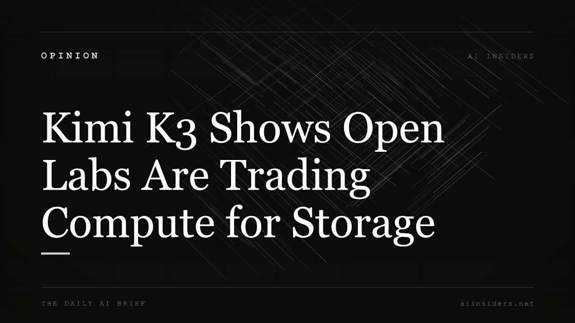 Kimi K3 Shows Open Labs Are Trading Compute for Storage, featured image for AI Insiders