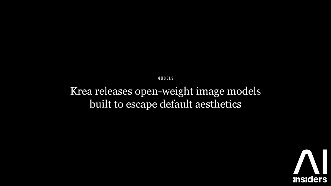 Krea releases open-weight image models built to escape default aesthetics — featured image for AI Insiders