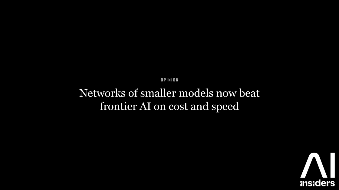 Networks of smaller models now beat frontier AI on cost and speed — featured image for AI Insiders