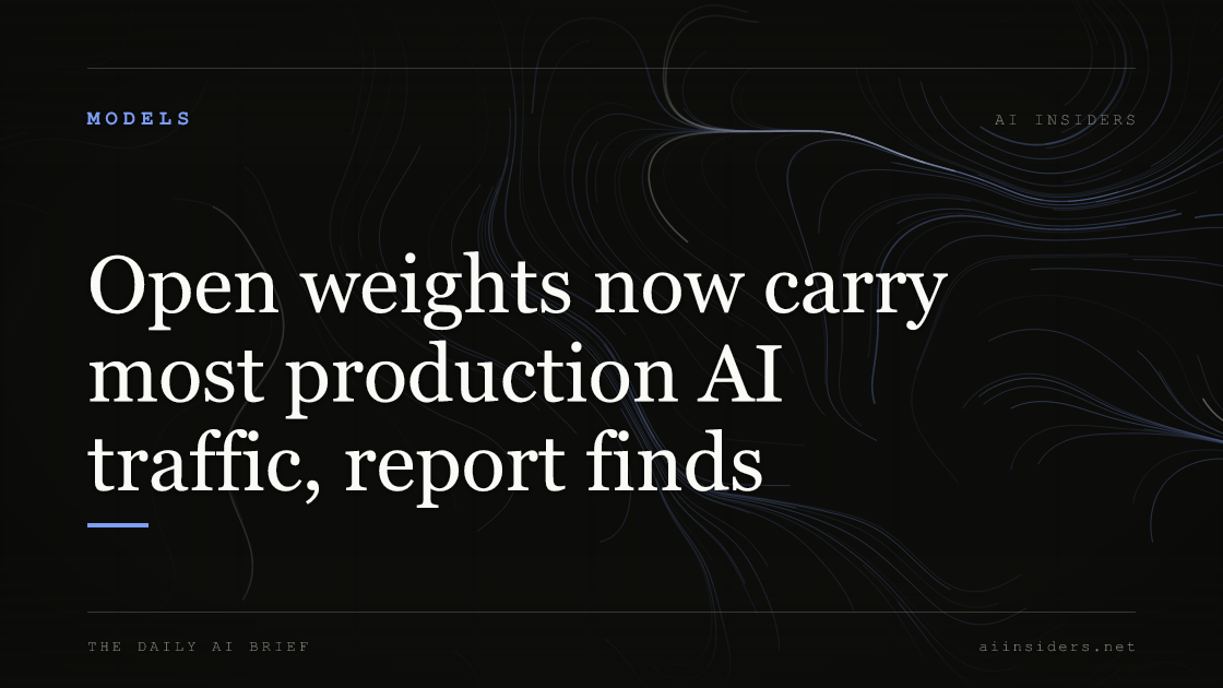 Open weights now carry most production AI traffic, report finds — featured image for AI Insiders
