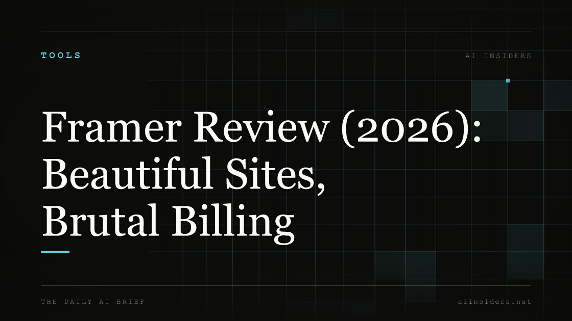 Framer Review (2026): Beautiful Sites, Brutal Billing — featured image for AI Insiders