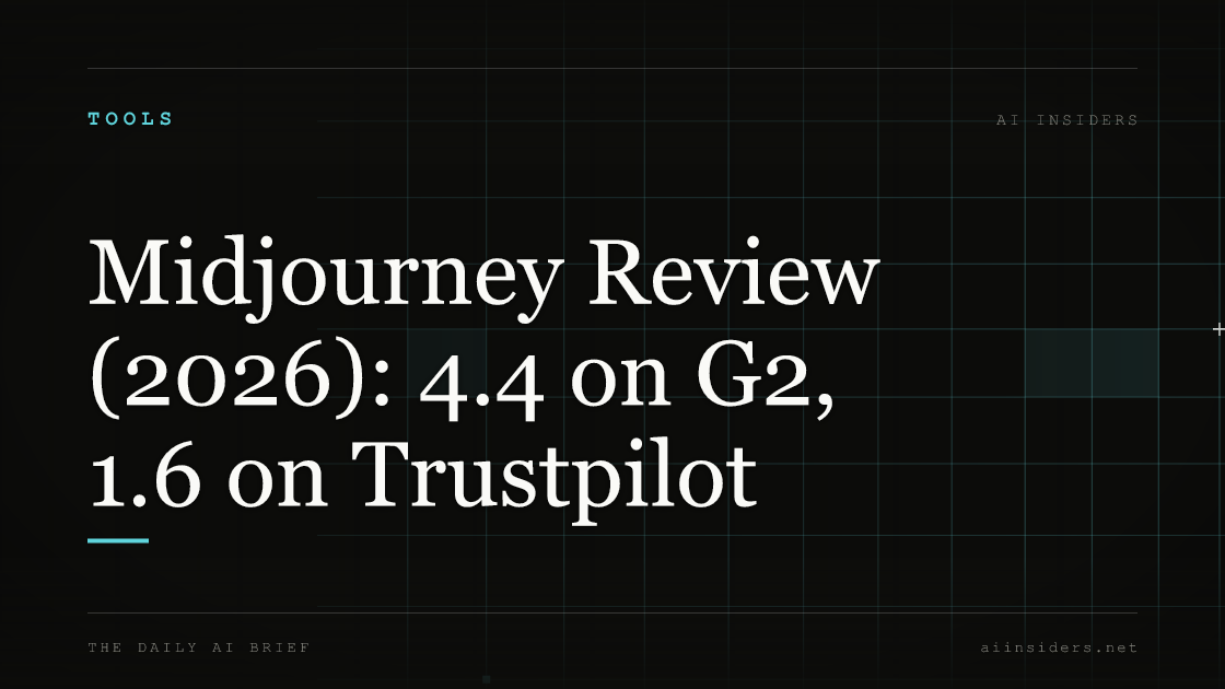 Midjourney Review (2026): 4.4 on G2, 1.6 on Trustpilot — featured image for AI Insiders