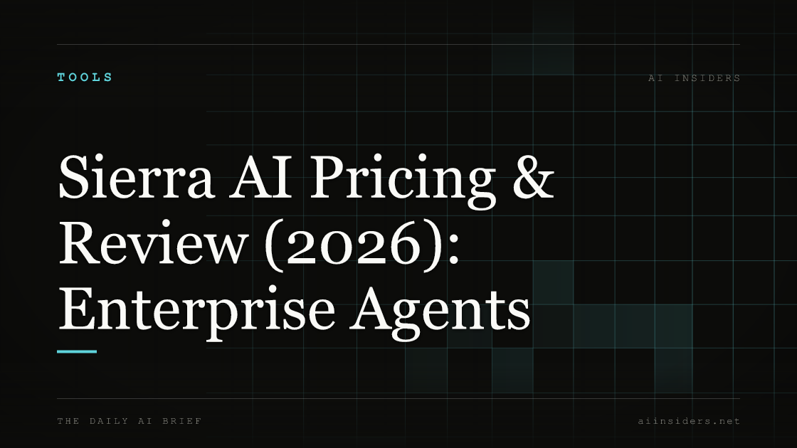 Sierra AI Pricing & Review (2026): Enterprise Agents — featured image for AI Insiders