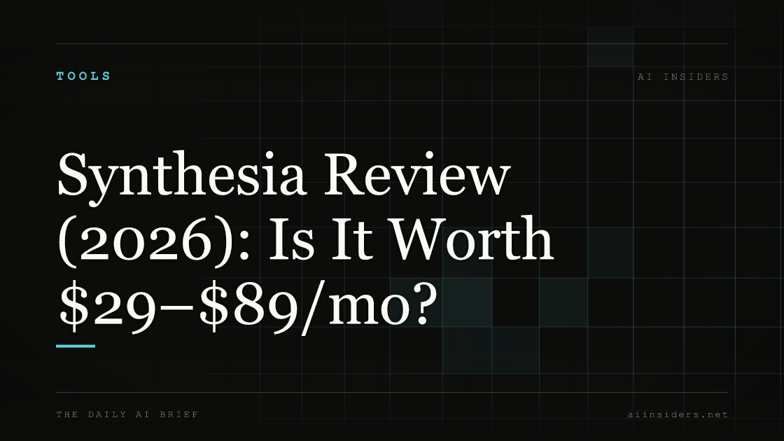 Synthesia Review (2026): Is It Worth $29–$89/mo? — featured image for AI Insiders