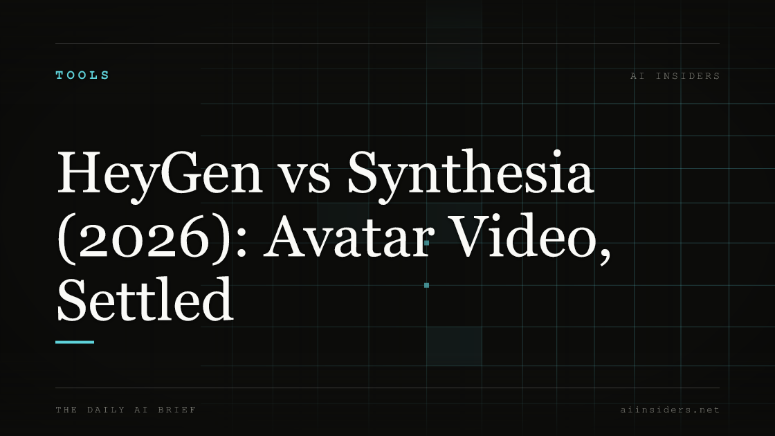 HeyGen vs Synthesia (2026): Avatar Video, Settled — featured image for AI Insiders